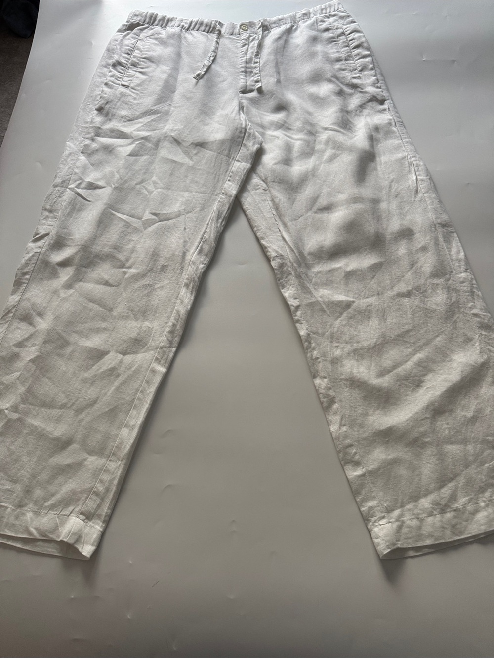 Madison Relaxed Linen Pants in White